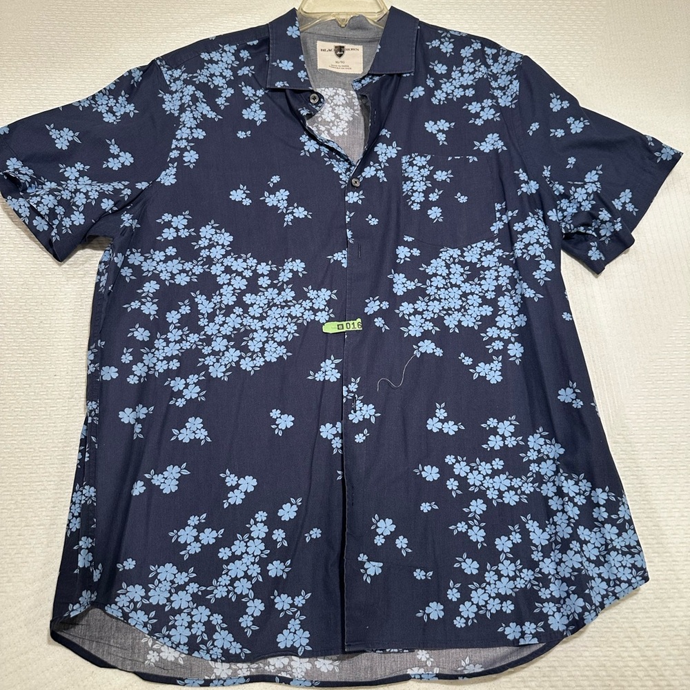 Black Brown Casual Pattern short sleeve Button Down